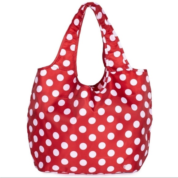 lug Handbags - EUC LUG Eco Shopper set of 2 - crimson large dot reusable red shopping bag tote